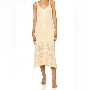 PAIGE Elegant Cream Crochet Dress - Size Medium